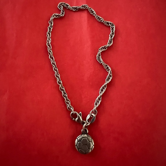 James Avery Fine Rope Medium Bracelet With Retired Flat Soccer